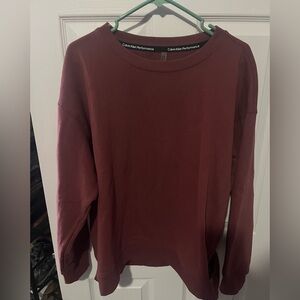 Calvin Klein Women's Relaxed Fit Fleece Pullover Sweatshirt XXL NWT Garnet